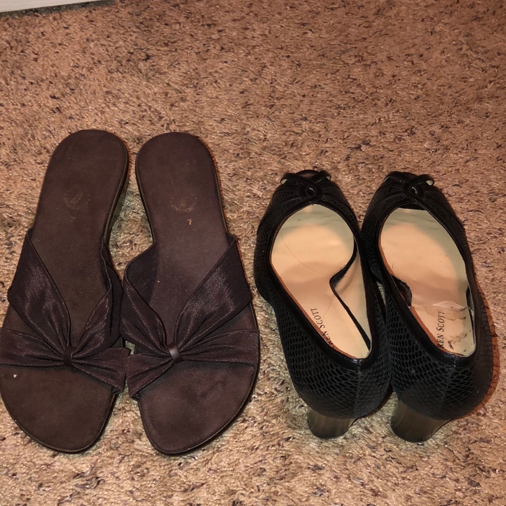 Two pairs of size 7 shoes!